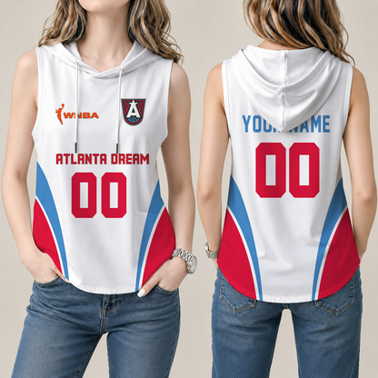 [FAN FAVORITE] NEW CUSTOMIZED WNBA01 ALD ATLANTA DREAM WOMEN'S SLEEVELESS HOODED POCKET TANK TOP