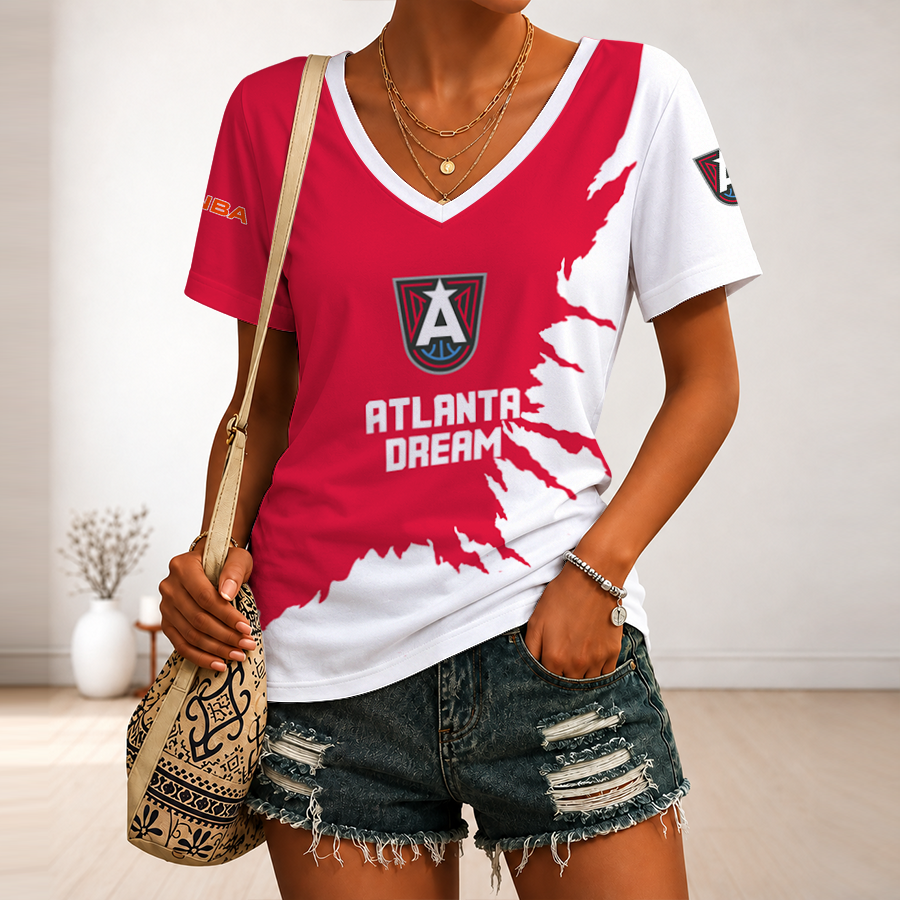 [FAN FAVORITE] NEW CUSTOMIZED WNBA01 ALD ATLANTA DREAM V-NECK FEMALE SHIRT