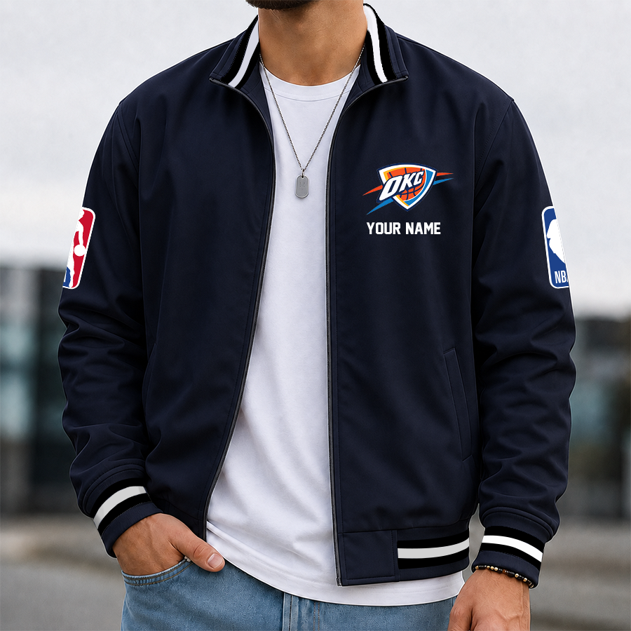 [HOT DEAL] NEW CUSTOMIZED NBA01 OCT OKLAHOMA CITY THUNDER MULTICOLOR MEN'S CASUAL JACKET