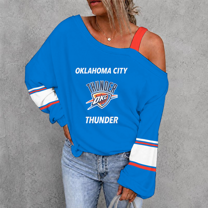 [HOT DEAL] NEW CUSTOMIZED NBA01 OCT OKLAHOMA CITY THUNDER WOMEN'S OFF-SHOULDER LONG SLEEVE SHIRT