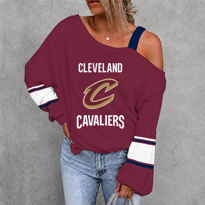 [HOT DEAL] NEW CUSTOMIZED NBA02 CCA CLEVELAND CAVALIERS WOMEN'S OFF-SHOULDER LONG SLEEVE SHIRT