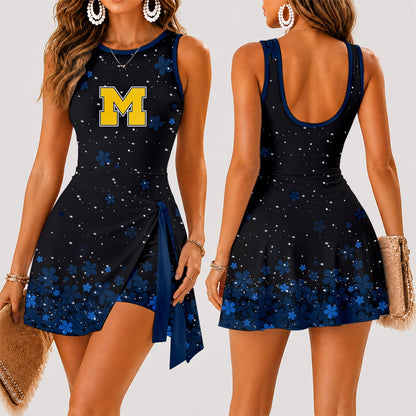 [FAN FAVORITE] NEW CUSTOMIZED NCAA MAM02 MIW MICHIGAN WOLVERINES WOMEN'S SUMMER SKORT DRESS