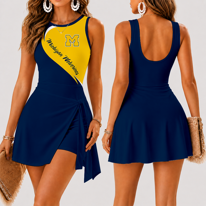 [FAN FAVORITE] NEW CUSTOMIZED NCAA MAM02 MIW MICHIGAN WOLVERINES WOMEN'S SUMMER SKORT DRESS