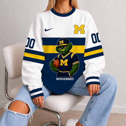 [FAN FAVORITE] NEW CUSTOMIZED NCAA MAM02 MIW MICHIGAN WOLVERINES STRAPPY UNISEX SWEATSHIRT