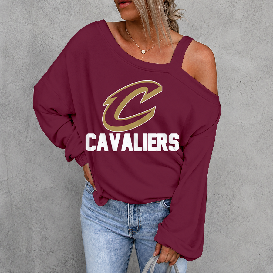 [HOT DEAL] NEW CUSTOMIZED NBA02 CCA CLEVELAND CAVALIERS WOMEN'S OFF-SHOULDER LONG SLEEVE SHIRT