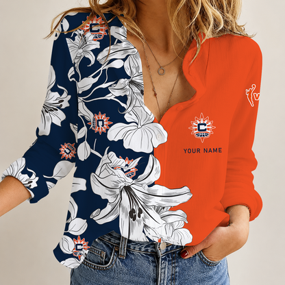 [FAN FAVORITE] NEW CUSTOMIZED WNBA03 CTS CONNECTICUT SUN WOMEN CASUAL SHIRT