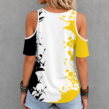 [FAN FAVORITE] NEW CUSTOMIZED NCAA CFH04 IWH IOWA HAWKEYES CRISS CROSS V-NECK TOP