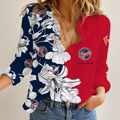 [FAN FAVORITE] NEW CUSTOMIZED WNBA06 IDF INDIANA FEVER WOMEN CASUAL SHIRT