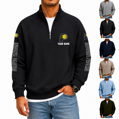 [HOT DEAL] NEW CUSTOMIZED NBA06 IPA INDIANA PACERS  MEN'S QUARTER ZIP PULLOVER
