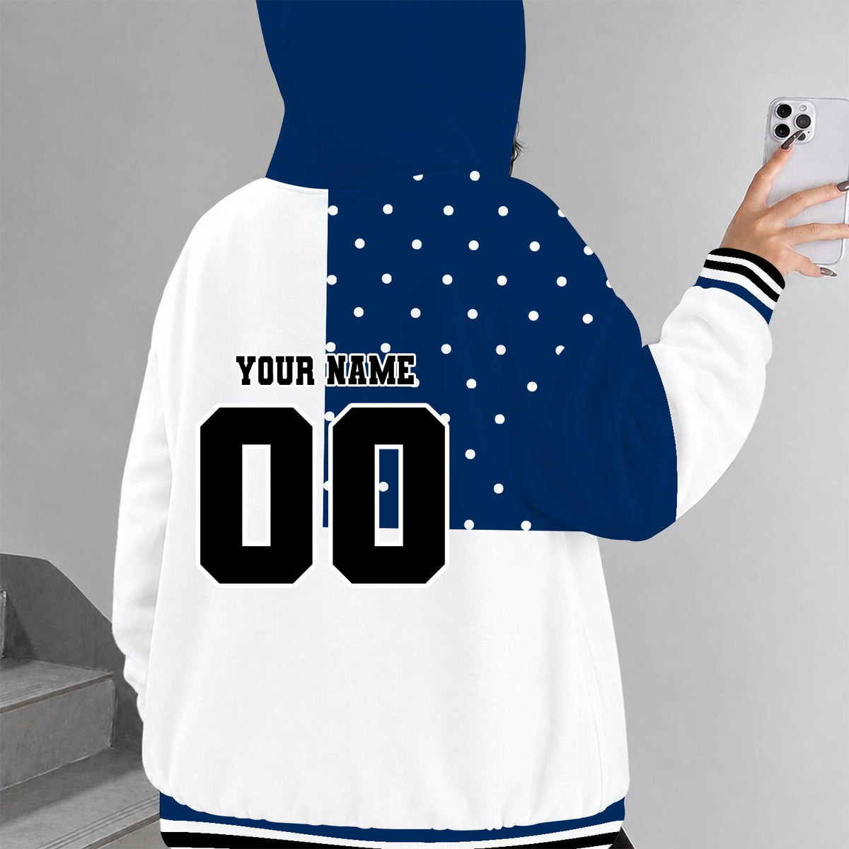 [FAN FAVORITE] NEW CUSTOMIZED NCAA CFH07 UCH UCONN HUSKIES STRAPPY ZIP HOODIE