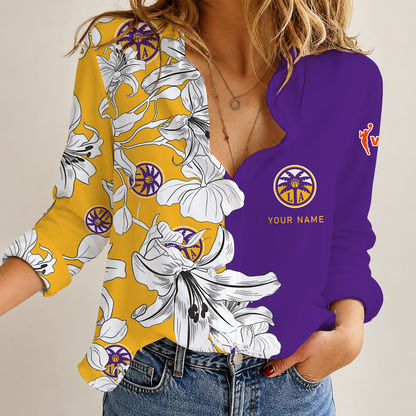 [FAN FAVORITE] NEW CUSTOMIZED WNBA08 LAS LOS ANGELES SPARKS WOMEN CASUAL SHIRT