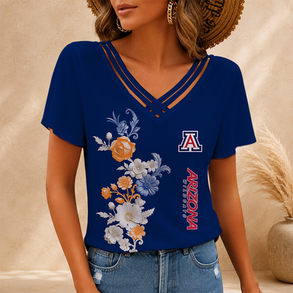 [FAN FAVORITE] NEW CUSTOMIZED NCAA MAM09 ARW ARIZONA WILDCATS V-NECK SHIRT