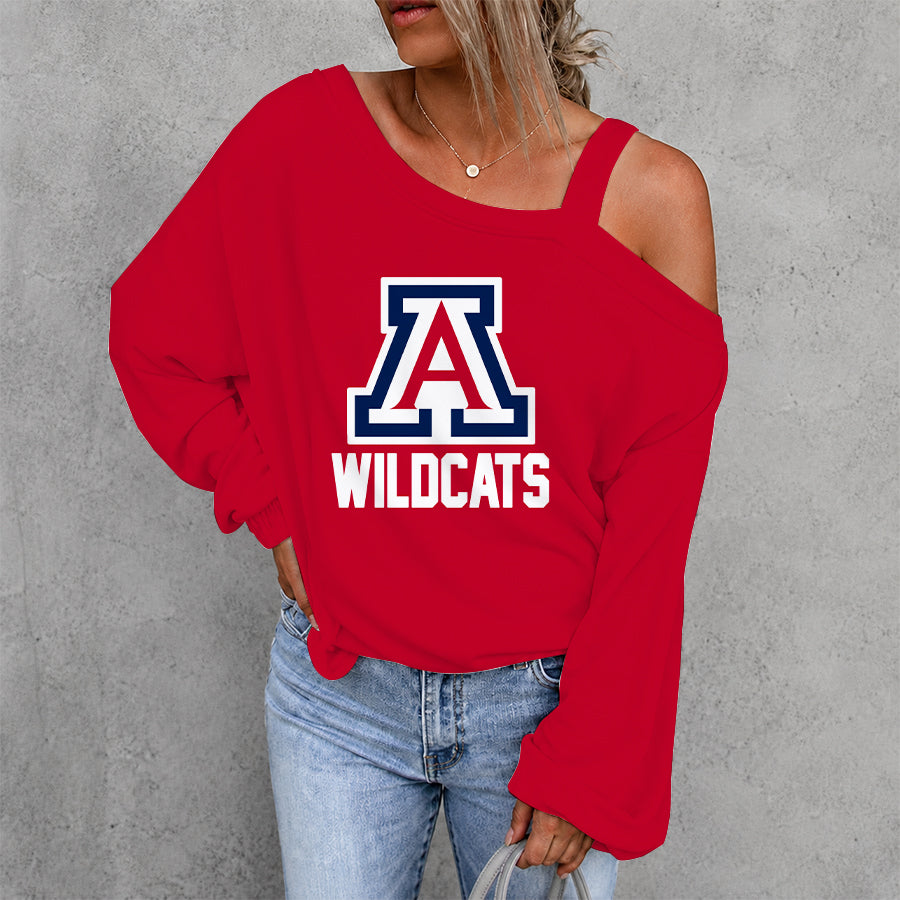 [FAN FAVORITE] NEW CUSTOMIZED NCAA MAM09 ARW ARIZONA WILDCATS WOMEN'S OFF-SHOULDER LONG SLEEVE SHIRT