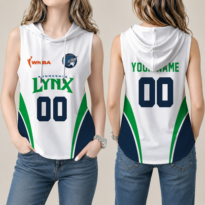 [FAN FAVORITE] NEW CUSTOMIZED WNBA09 MNL MINNESOTA LYNX WOMEN'S SLEEVELESS HOODED POCKET TANK TOP