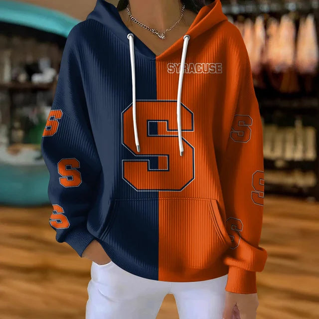 [FAN FAVORITE] NEW CUSTOMIZED NCAA CFH09 SYO SYRACUSE ORANGE RIBBED HOODIE & SWEATSHIRT