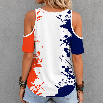 [FAN FAVORITE] NEW CUSTOMIZED NCAA CFH09 SYO SYRACUSE ORANGE CRISS CROSS V-NECK TOP