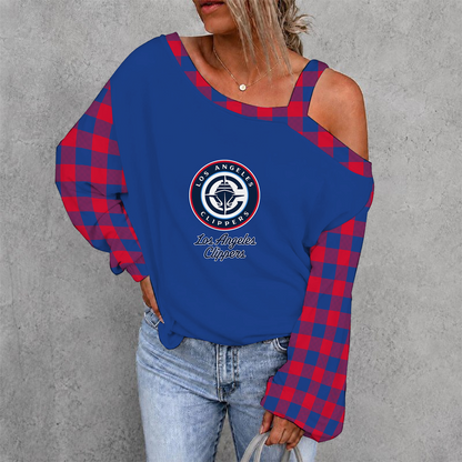 [HOT DEAL] NEW CUSTOMIZED NBA10 LCL LOS ANGELES CLIPPERS WOMEN'S OFF-SHOULDER LONG SLEEVE SHIRT