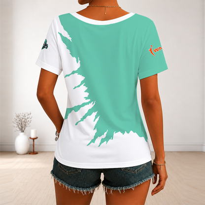 [FAN FAVORITE] NEW CUSTOMIZED WNBA10 NYL NEW YORK LIBERTY V-NECK FEMALE SHIRT