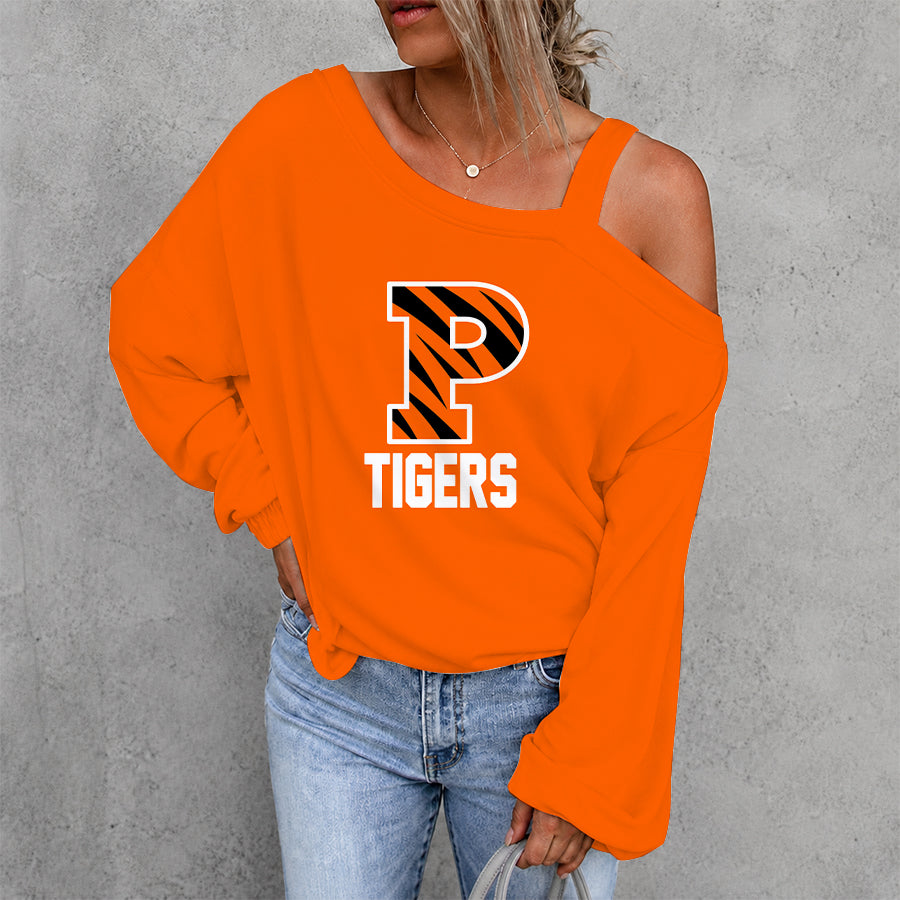 [FAN FAVORITE] NEW CUSTOMIZED NCAA CFH11 PRT PRINCETON TIGERS WOMEN'S OFF-SHOULDER LONG SLEEVE SHIRT