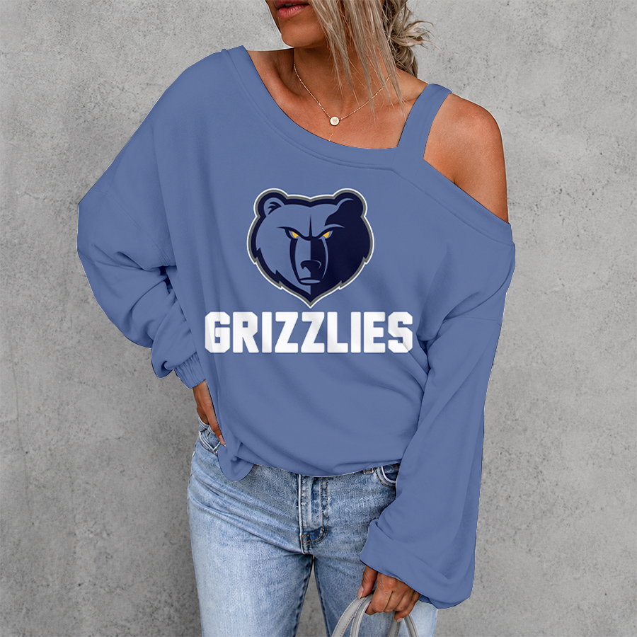 [HOT DEAL] NEW CUSTOMIZED NBA13 MGR MEMPHIS GRIZZLIES WOMEN'S OFF-SHOULDER LONG SLEEVE SHIRT