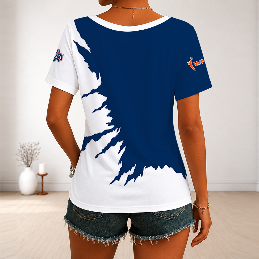 [FAN FAVORITE] NEW CUSTOMIZED WNBA13 WSM WASHINGTON MYSTICS V-NECK FEMALE SHIRT