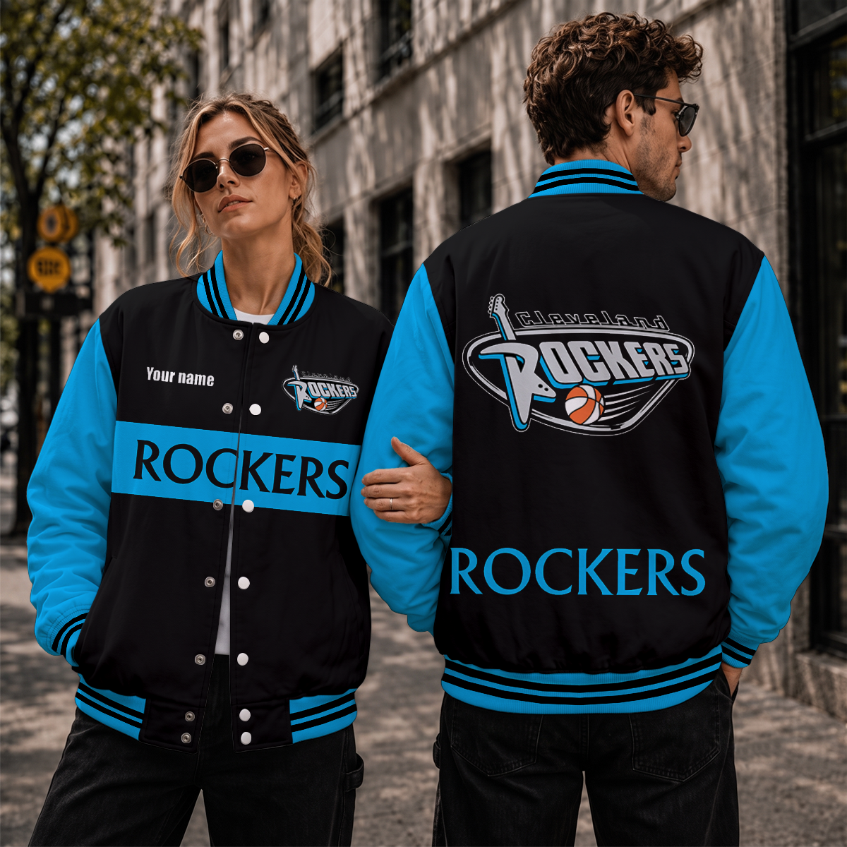 [FAN FAVORITE] NEW CUSTOMIZED WNBA14 CLR CLEVELAND ROCKERS BASEBALL JACKET, SATIN VARSITY JACKET