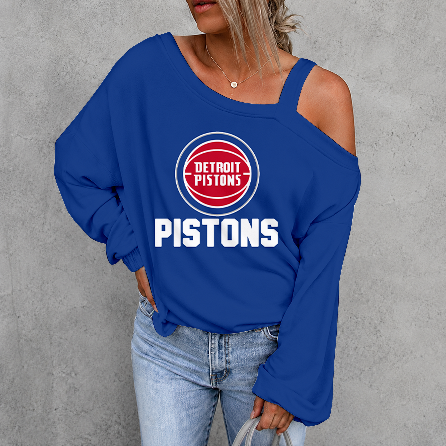 [HOT DEAL] NEW CUSTOMIZED NBA14 DPI DETROIT PISTONS WOMEN'S OFF-SHOULDER LONG SLEEVE SHIRT