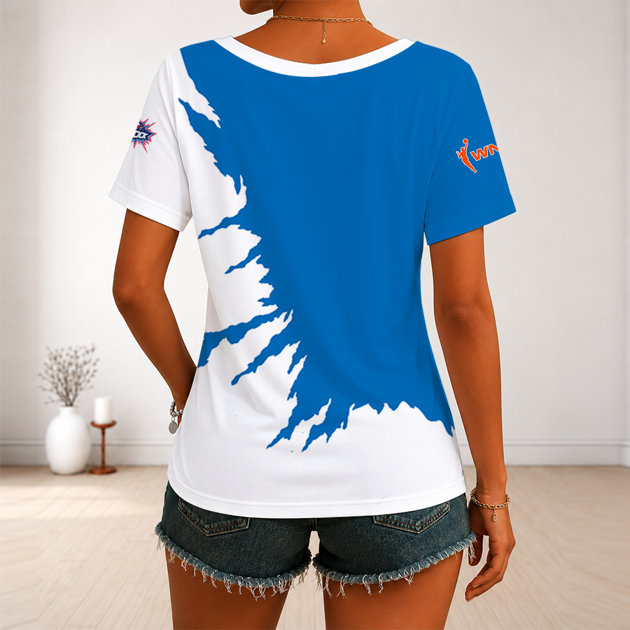 [FAN FAVORITE] NEW CUSTOMIZED WNBA15 DTS DETROIT SHOCK V-NECK FEMALE SHIRT