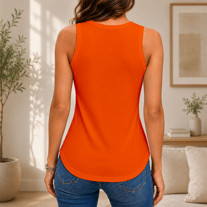 [FAN FAVORITE] NEW CUSTOMIZED NCAA MAM15 IFI ILLINOIS FIGHTING ILLINI WOMEN'S V-NECK TANK TOP