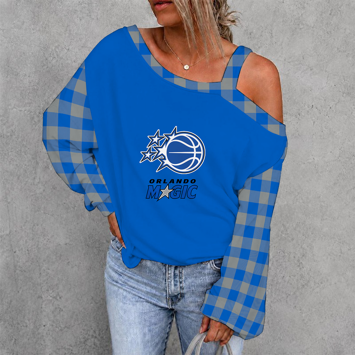 [HOT DEAL] NEW CUSTOMIZED NBA15 OMA ORLANDO MAGIC WOMEN'S OFF-SHOULDER LONG SLEEVE SHIRT