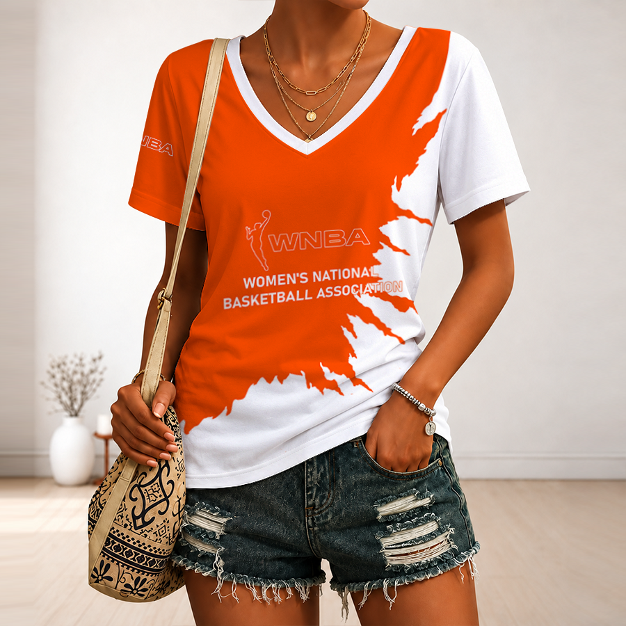 [FAN FAVORITE] NEW CUSTOMIZED WNBA16 WOMEN'S NATIONAL BASKETBALL ASSOCIATION V-NECK FEMALE SHIRT