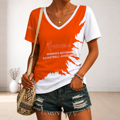 [FAN FAVORITE] NEW CUSTOMIZED WNBA16 WOMEN'S NATIONAL BASKETBALL ASSOCIATION V-NECK FEMALE SHIRT
