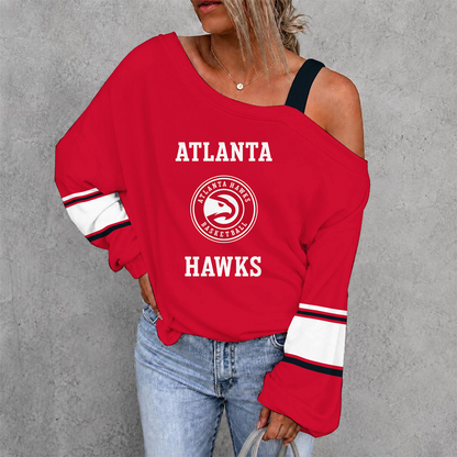 [HOT DEAL] NEW CUSTOMIZED NBA17 AHA ATLANTA HAWKS WOMEN'S OFF-SHOULDER LONG SLEEVE SHIRT