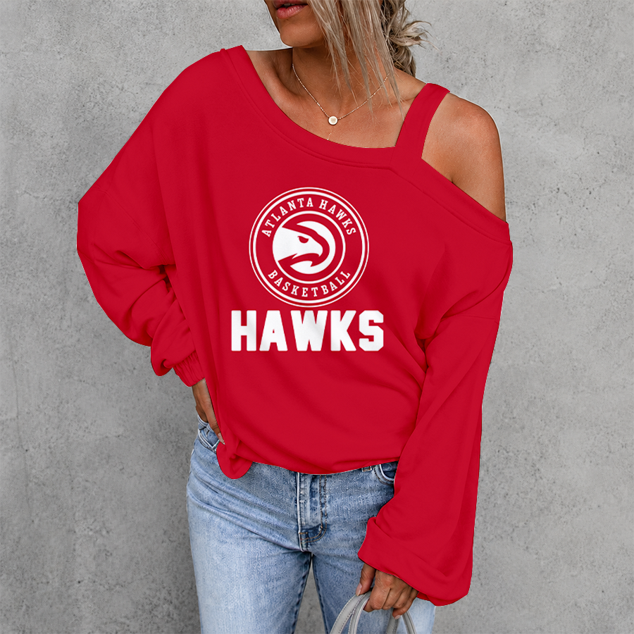 [HOT DEAL] NEW CUSTOMIZED NBA17 AHA ATLANTA HAWKS WOMEN'S OFF-SHOULDER LONG SLEEVE SHIRT