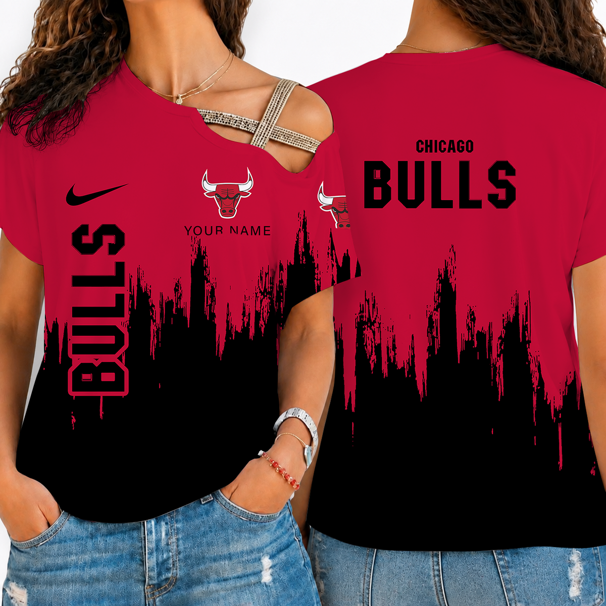 [HOT DEAL] NEW CUSTOMIZED NBA19 CBU CHICAGO BULLS SHOULDER SHIRT