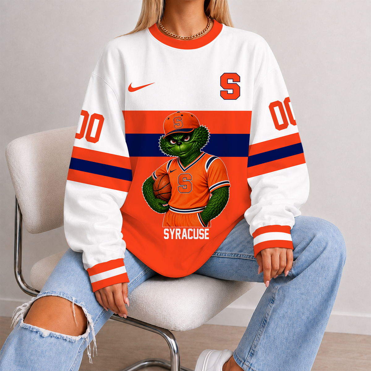 [FAN FAVORITE] NEW CUSTOMIZED NCAA MAM19 SYO SYRACUSE ORANGE STRAPPY UNISEX SWEATSHIRT