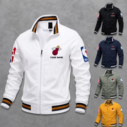 [HOT DEAL] NEW CUSTOMIZED NBA20 MHE MIAMI HEAT MULTICOLOR MEN'S CASUAL JACKET