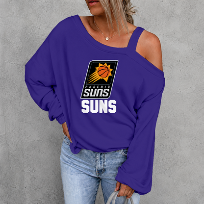 [HOT DEAL] NEW CUSTOMIZED NBA21 PSU PHOENIX SUNS WOMEN'S OFF-SHOULDER LONG SLEEVE SHIRT