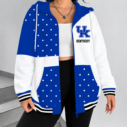 [FAN FAVORITE] NEW CUSTOMIZED NCAA MAM22 KEW KENTUCKY WILDCATS STRAPPY ZIP HOODIE