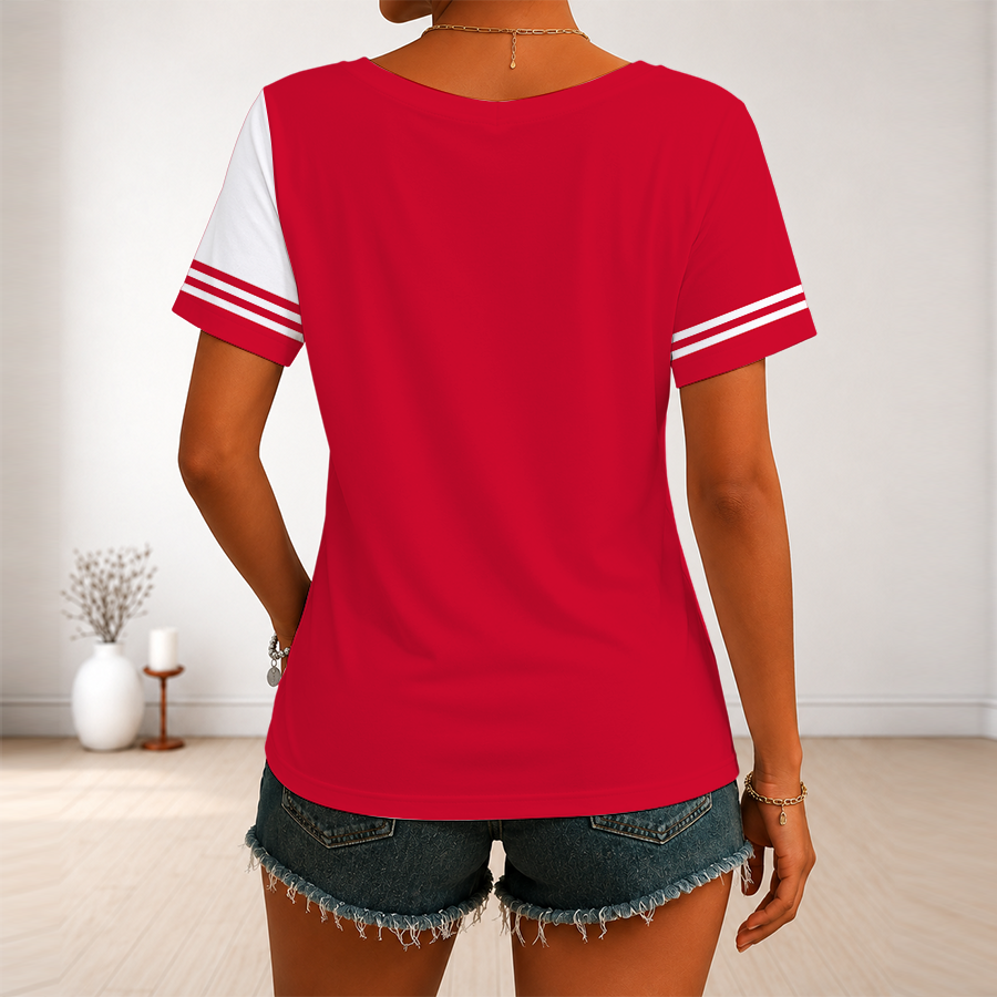 [HOT DEAL] NEW CUSTOMIZED NBA22 PTB PORTLAND TRAIL BLAZERS V-NECK FEMALE SHIRT
