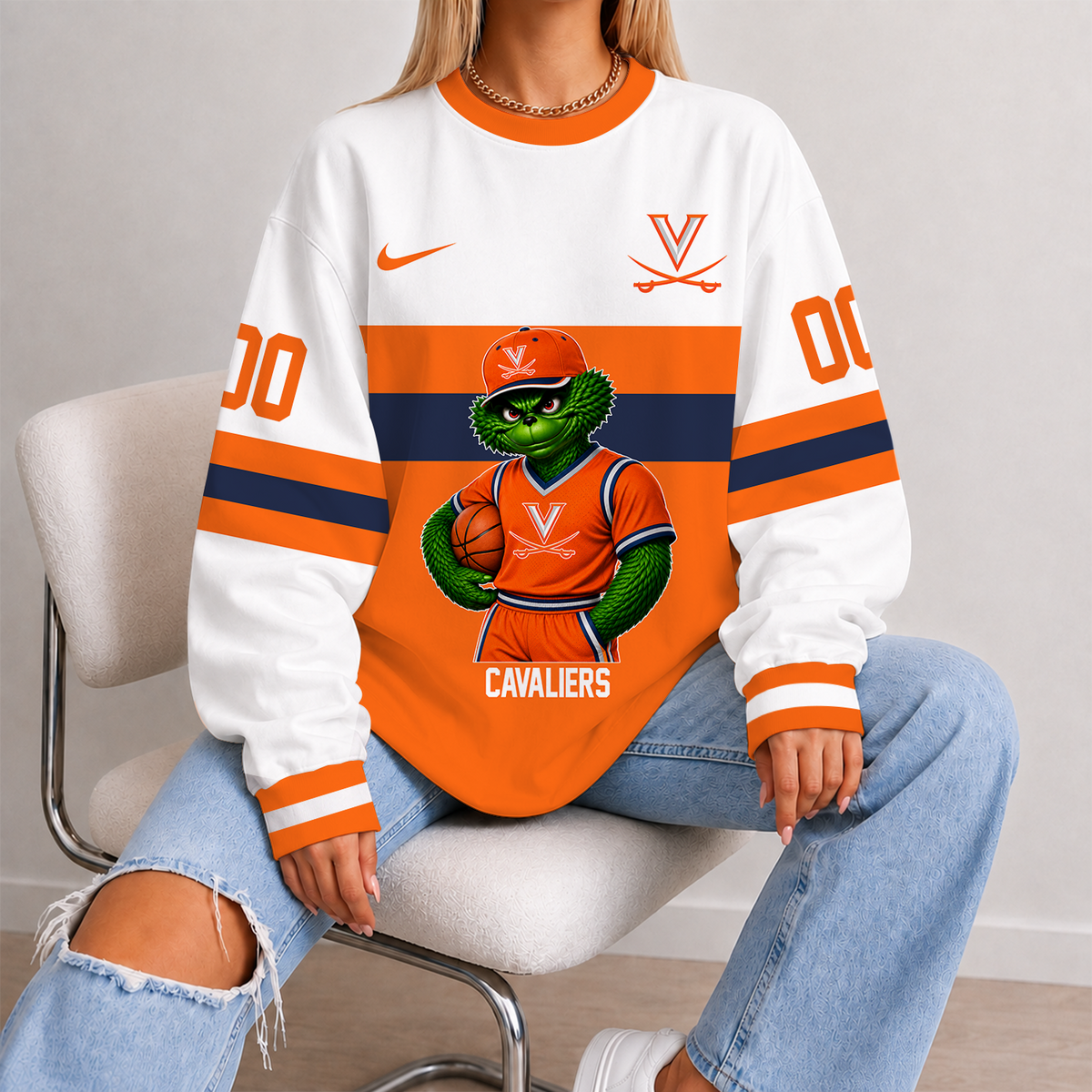 [FAN FAVORITE] NEW CUSTOMIZED NCAA MAM23 VIC VIRGINIA CAVALIERS STRAPPY UNISEX SWEATSHIRT