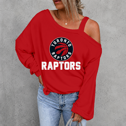 [HOT DEAL] NEW CUSTOMIZED NBA24 TRA TORONTO RAPTORS WOMEN'S OFF-SHOULDER LONG SLEEVE SHIRT