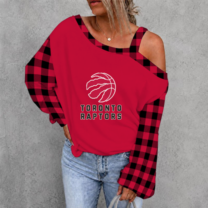 [HOT DEAL] NEW CUSTOMIZED NBA24 TRA TORONTO RAPTORS WOMEN'S OFF-SHOULDER LONG SLEEVE SHIRT