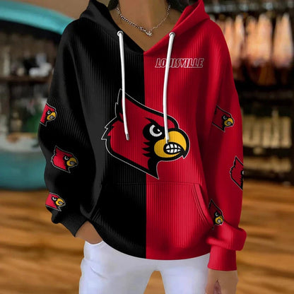 [FAN FAVORITE] NEW CUSTOMIZED NCAA MAM25 ULC LOUISVILLE CARDINALS STRAPPY RIBBED HOODIE & SWEATSHIRT