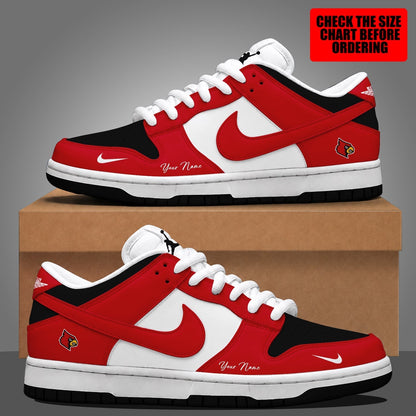 [FAN FAVORITE] NEW CUSTOMIZED NCAA MAM25 ULC LOUISVILLE CARDINALS STRAPPY DUNK LOW SHOES