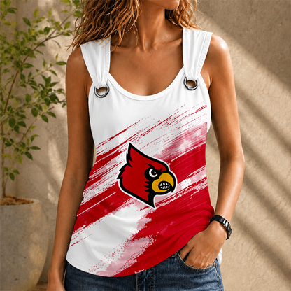 [FAN FAVORITE] NEW CUSTOMIZED NCAA MAM25 ULC LOUISVILLE CARDINALS O-RING SHOULDER TANK TOP
