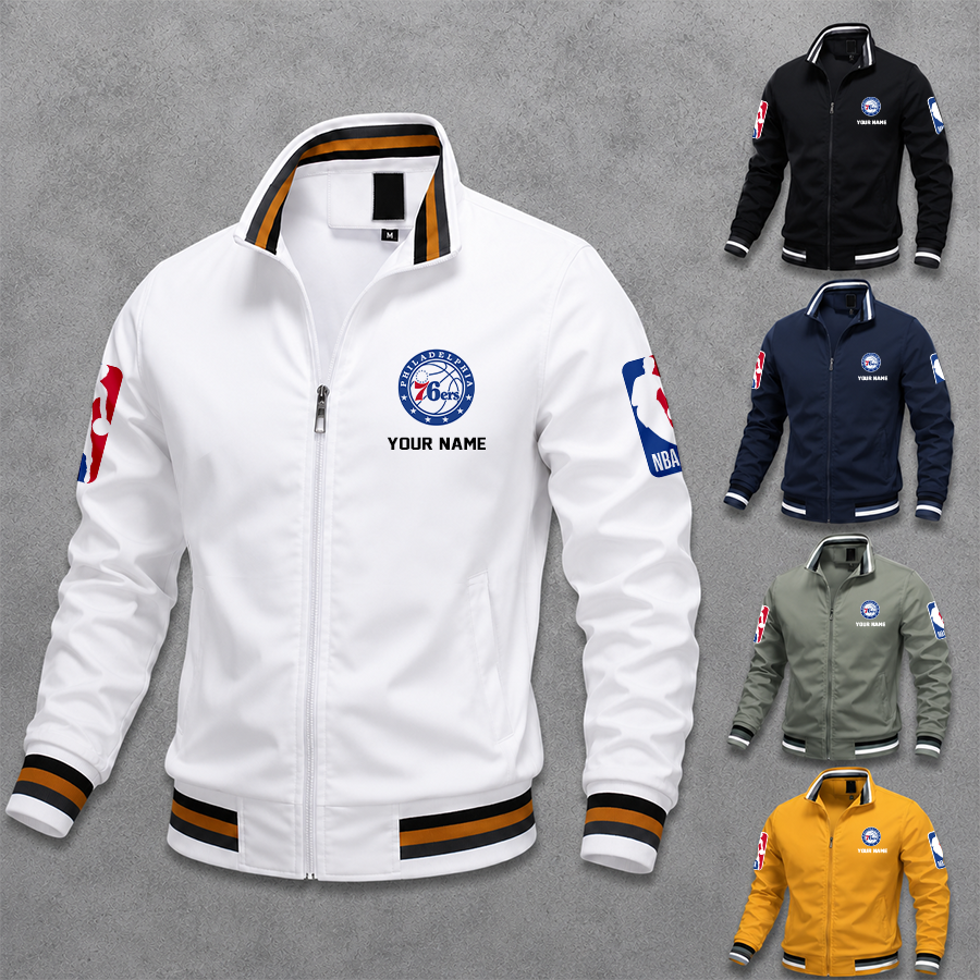 [HOT DEAL] NEW CUSTOMIZED NBA26 P76 PHILADELPHIA 76ERS MULTICOLOR MEN'S CASUAL JACKET
