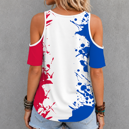 [HOT DEAL] NEW CUSTOMIZED NBA26 P76 PHILADELPHIA 76ERS CRISS CROSS V-NECK TOP