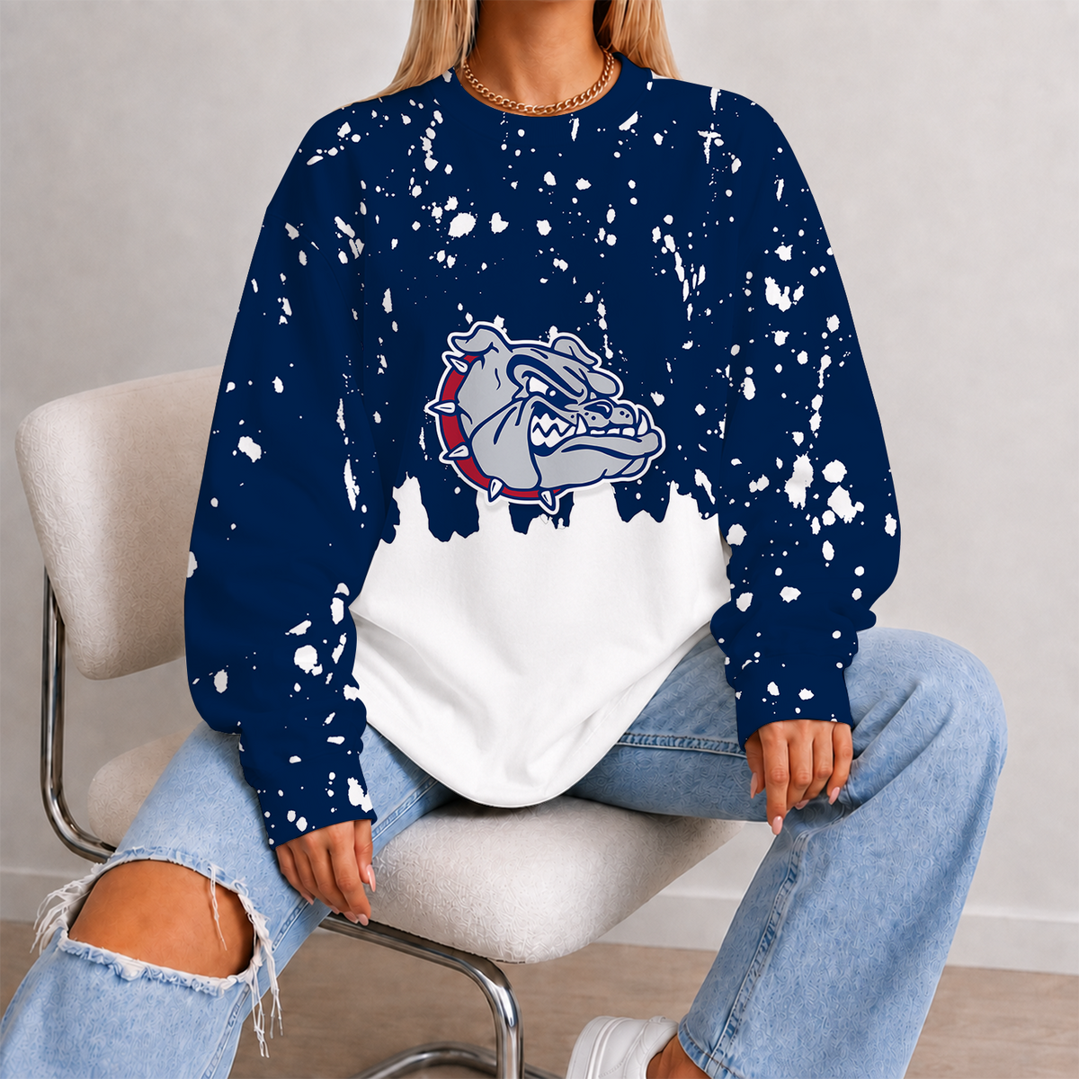 [FAN FAVORITE] NEW CUSTOMIZED NCAA MAM27 GOB GONZAGA BULLDOGS STRAPPY UNISEX SWEATSHIRT