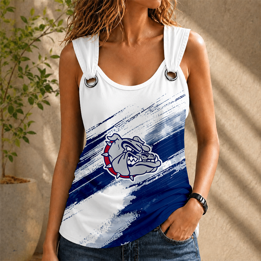 [FAN FAVORITE] NEW CUSTOMIZED NCAA MAM27 GOB GONZAGA BULLDOGS O-RING SHOULDER TANK TOP